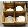 Image 1 : LOT OF 2 WOODEN CRATES W/ ASSORTED DISHWARE