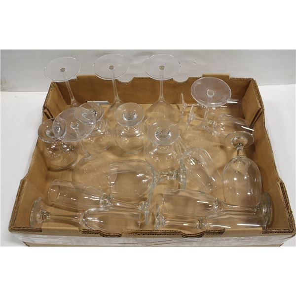 FLAT OF ASSORTED STEMWARE. 18 PEICES