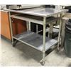 Image 1 : 4' STAINLESS STEEL WORK TABLE W/ 2 UNDERSHELVES