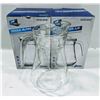 Image 1 : LOT OF 2 NEW 1300ML GLASS PITCHERS W/ LIDS