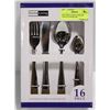 Image 1 : NEW HOME LIVING 16PC STAINLESS STEEL FLATWARE SET