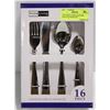 Image 1 : NEW HOME LIVING 16PC STAINLESS STEEL FLATWARE SET