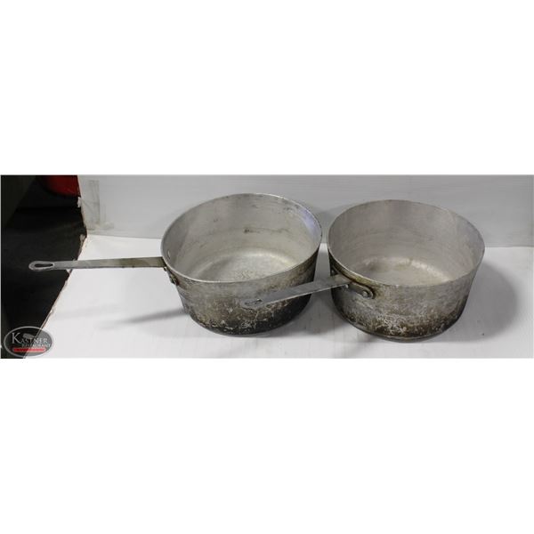 LOT OF 2 ALUMINUM 6 QUART SAUCE POTS