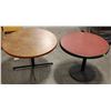 Image 1 : PAIR OF CIRCLE DINNING TABLES W/ BASES