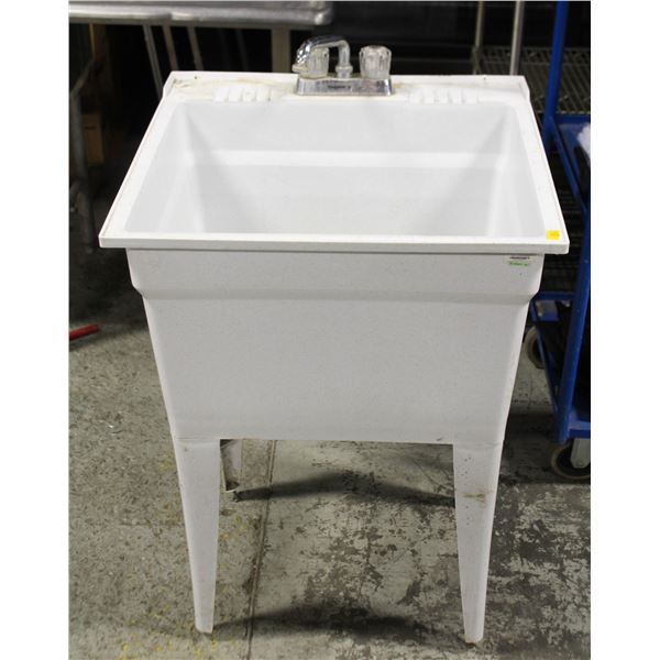 POLY LAUNDRY SINK W/ FAUCET 24  X 22.5  X 33.5 