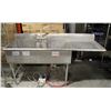 Image 1 : 2-WELL STAINLESS STEEL SINK W/ RIGHT DRAINBOARD &