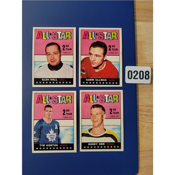 1966-67 Allstar Tim Horton - Glen Hall - Norm Ullman - Bobby Orr