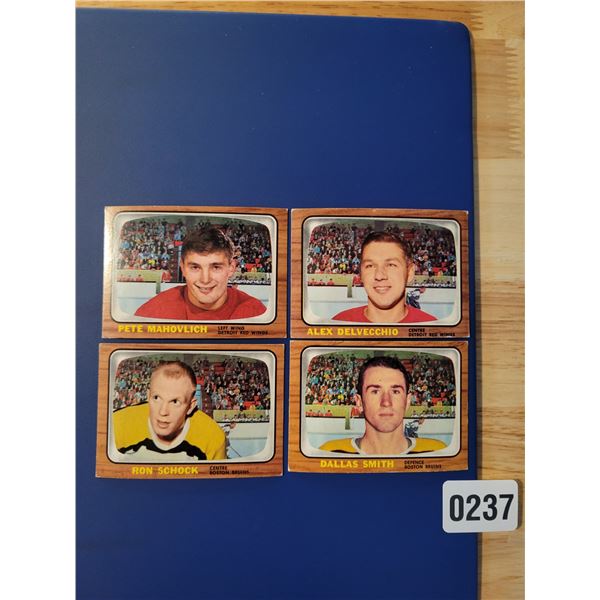 1965-66 Bruins - Red Wings - Pete Mahovlich - Alex Delvecchio - Ron Schock - Dallas Smith