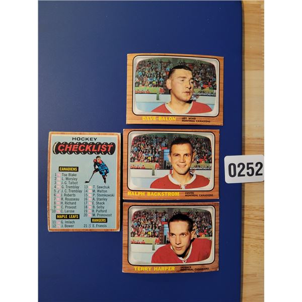 1965-66 Canadiens - Dave Balon - Terry Harper - Ralph Backstrom - Checklist