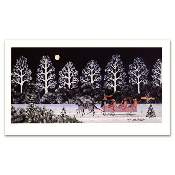 Jane Wooster Scott,  Trail Creek Sleigh Ride  Hand Signed Limited Edition Lithograph with Letter of 