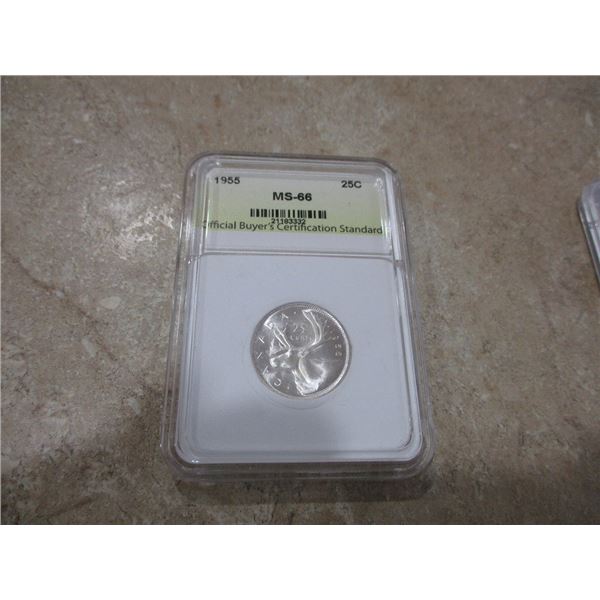 1955 Canada 25 Cent MS 66