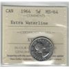 Image 1 : 1964 Canada 5 Cent Extra Waterline ICCS MS 64