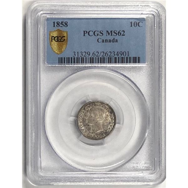 1850 Canada 10 Cent PCGS MS 62