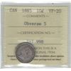 Image 1 : 1885 Canada 10 Cent Obverse 5 ICCS VF 20
