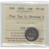 Image 1 : 1893 Canada 10 Cent Flat Top 3 Obverse 5 ICCS VF 20