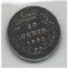 Image 2 : 1893 Canada 10 Cent Flat Top 3 Obverse 5 ICCS VF 20