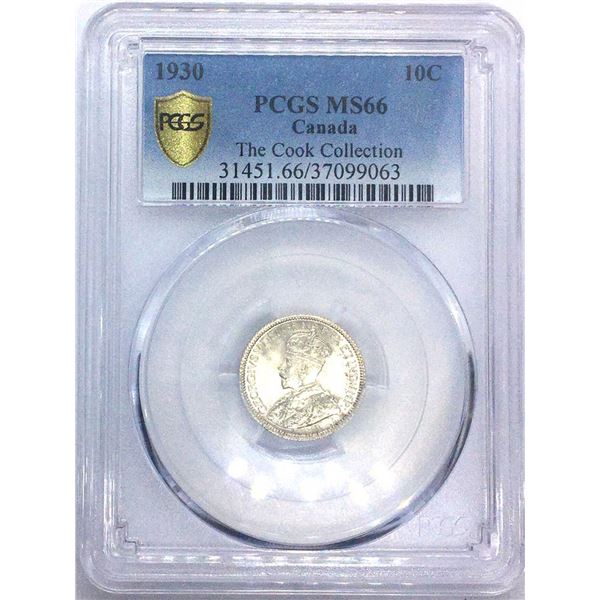 1930 Canada 10 Cent PCGS MS 66