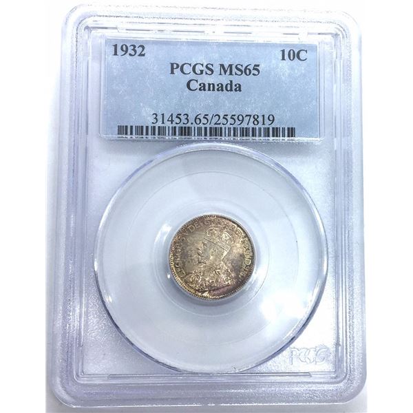 1932 Canada 10 Cent PCGS MS 65