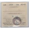 Image 1 : 1939 Canada 10 Cent ICCS MS 65