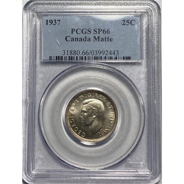 1937 Canada 25 Cent Matte PCGS SP 66