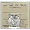Image 1 : 1943 Canada 25 Cent ICCS MS 64