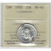 Image 1 : 1950 Canada 25 Cent ICCS MS 65