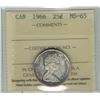 Image 1 : 1966 Canada 25 Cent ICCS MS 65
