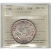 Image 1 : 1937 Canada 50 Cent ICCS MS 65