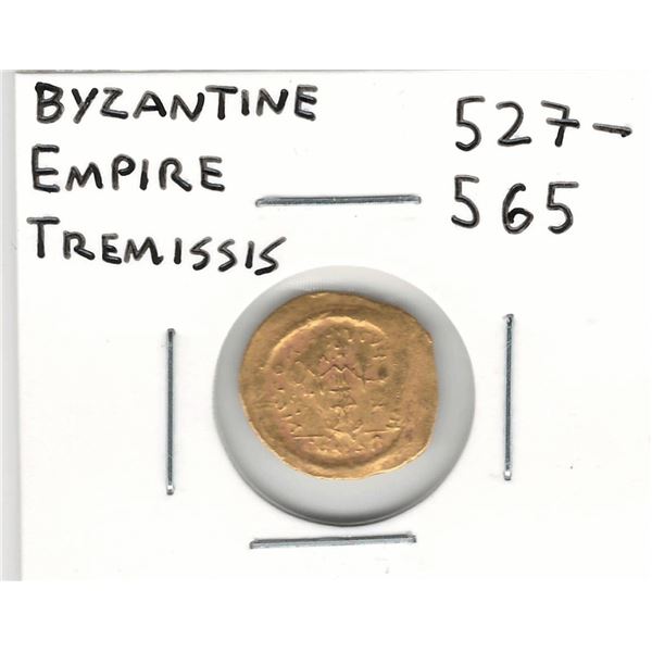 527 to 565 AD Byzantine Empire Gold Coin