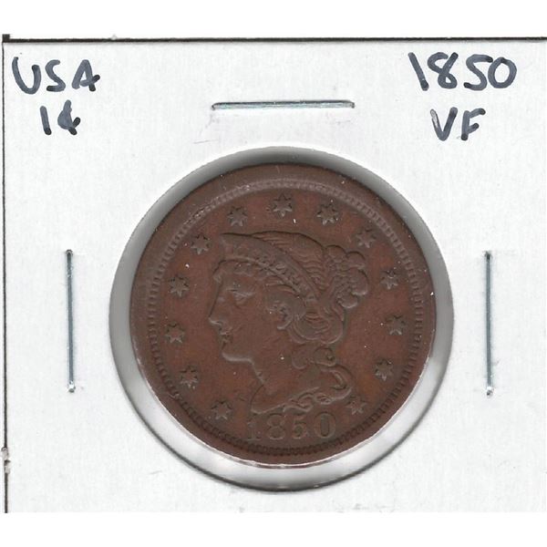 1850 USA Large Cent VF