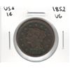 Image 1 : 1852 USA 1 Cent VG