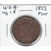Image 1 : 1853 USA 1 Cent F to VF
