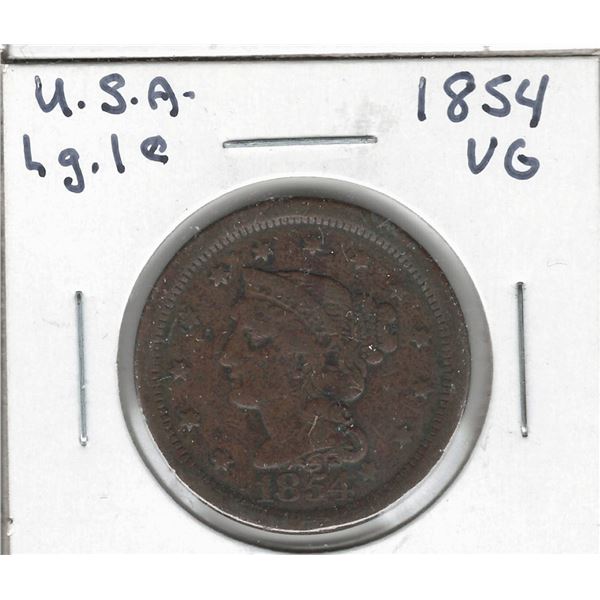 1854 USA 1 Cent VG