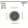 Image 1 : 1857 USA Half Dime F 12