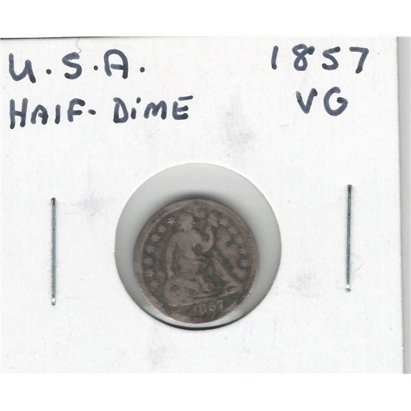 1857 USA Half Dime VG