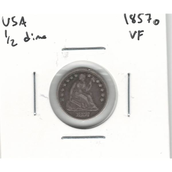 1857-O USA 1/2 Dime VF