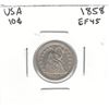 1858 USA 10 Cent EF 45