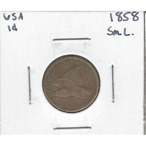 1858 USA 1 Cent Small Letters