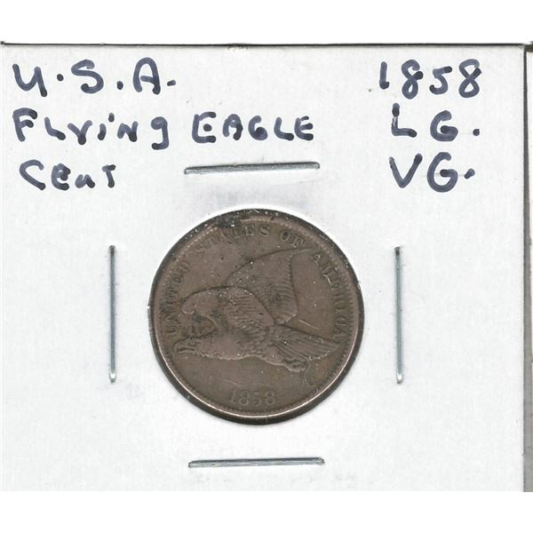1858 USA 1 cent Large Letters VG