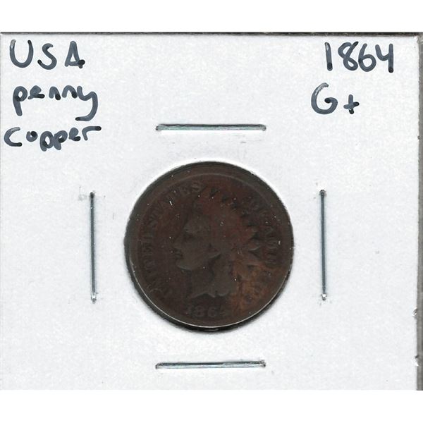 1864 USA 1 Cent G+