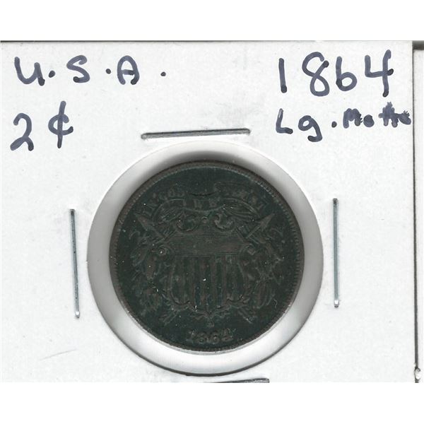 1864 USA 2 Cent Large Motto