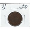 Image 1 : 1864 USA 2 Cent Large Motto