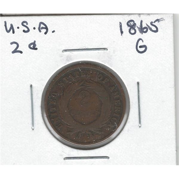 1865 USA 2 Cent G 4