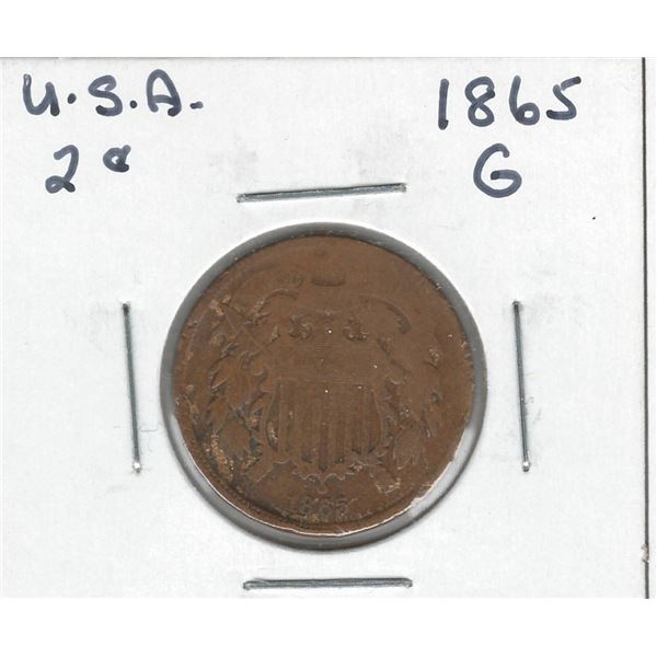 1865 USA 2 Cent G 4