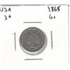 Image 1 : 1868 USA 3 Cent G+