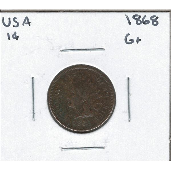 1868 USA 1 Cent G+