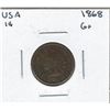 Image 1 : 1868 USA 1 Cent G+