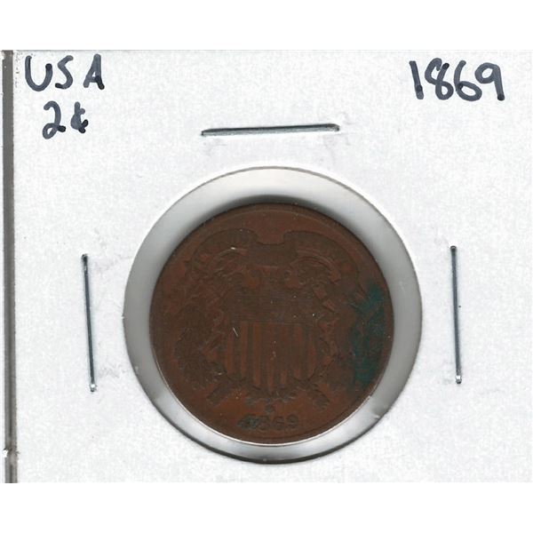 1869 USA 2 Cent