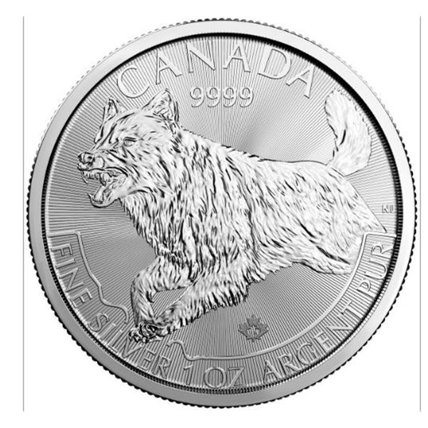 2018 Canada $5 Wolf 1 oz
