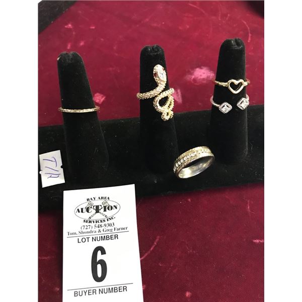 5-Fashion Rings - 5 X $